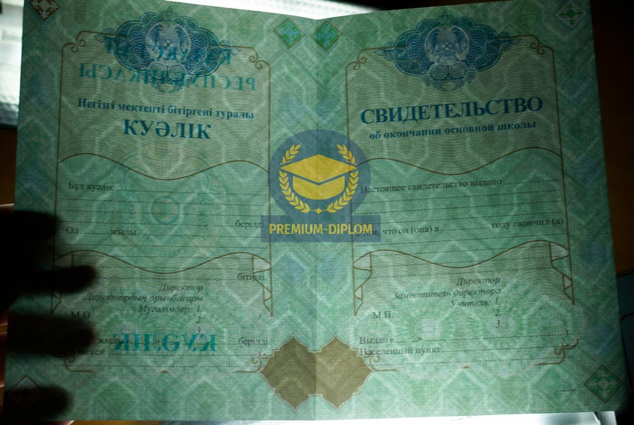 Аттестат 9 класс (Казахстан) - фото